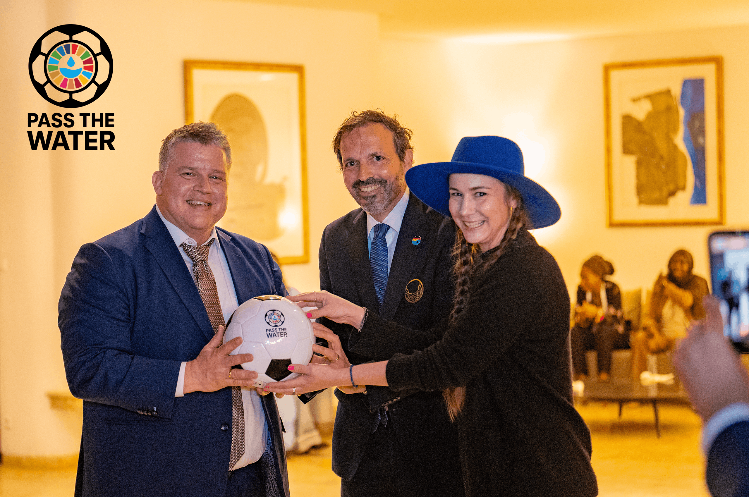 Parliamentary State Secretary Carsten Träger, Ambassador Kai Baldow and Agnes Fritz